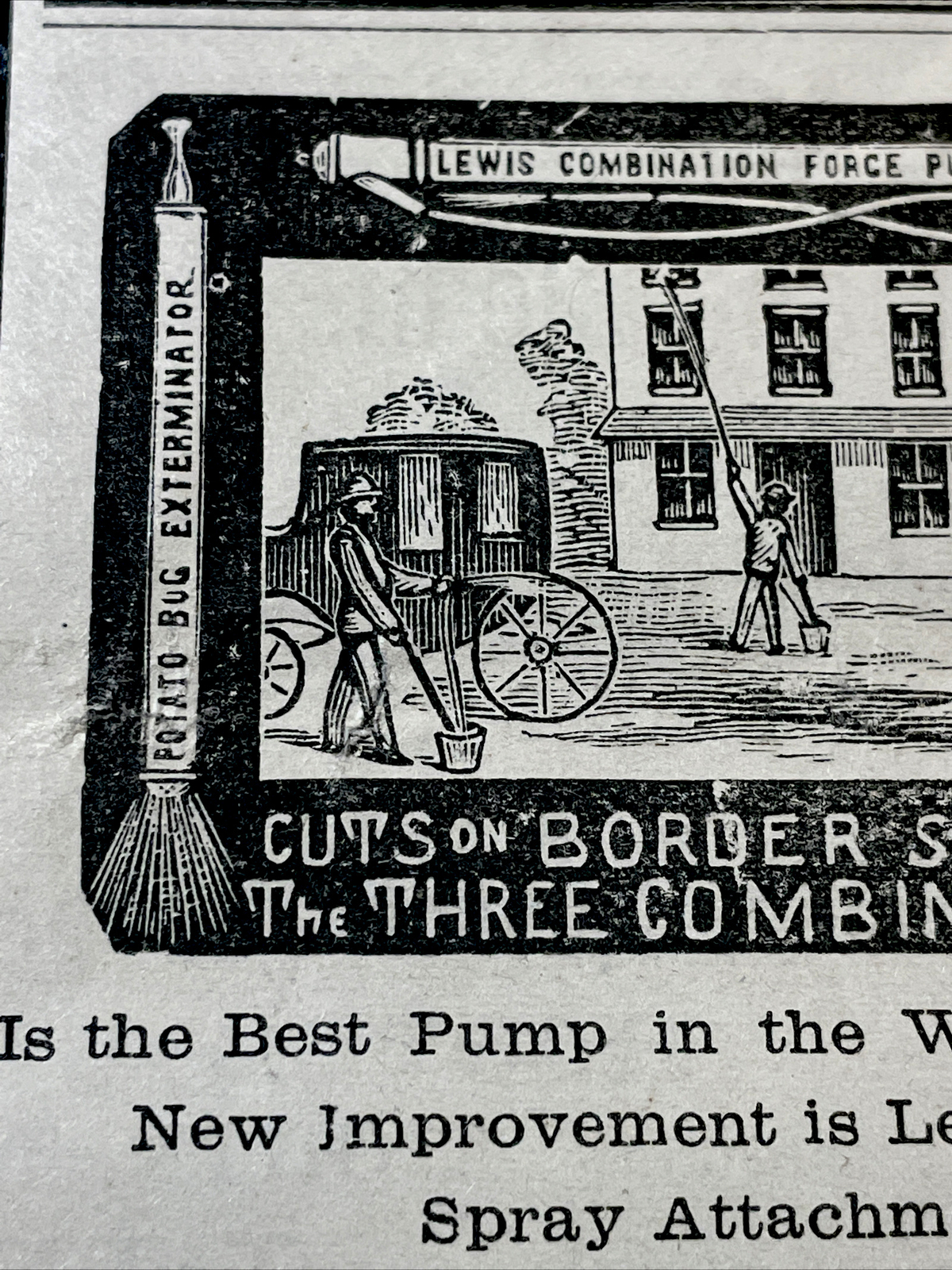 1883 Lewis Pump Farm Advertising Engraving – San Francisco