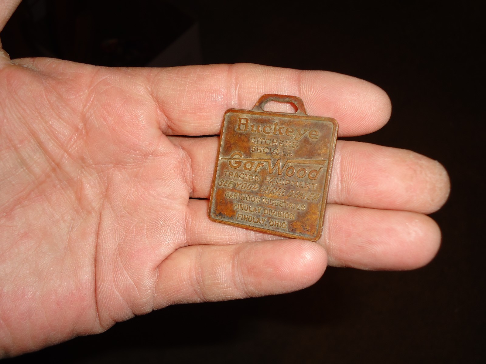 RARE Buckeye Garwood Industries Findlay Ohio, Shovels Dozer Ditcher Keychain