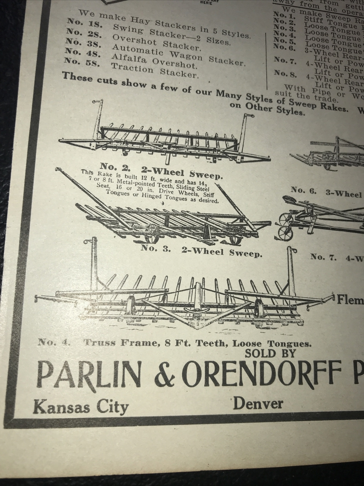 1916 Parlin & Orendorff P&O Farm Advertising – Kansas City Denver Oklahoma