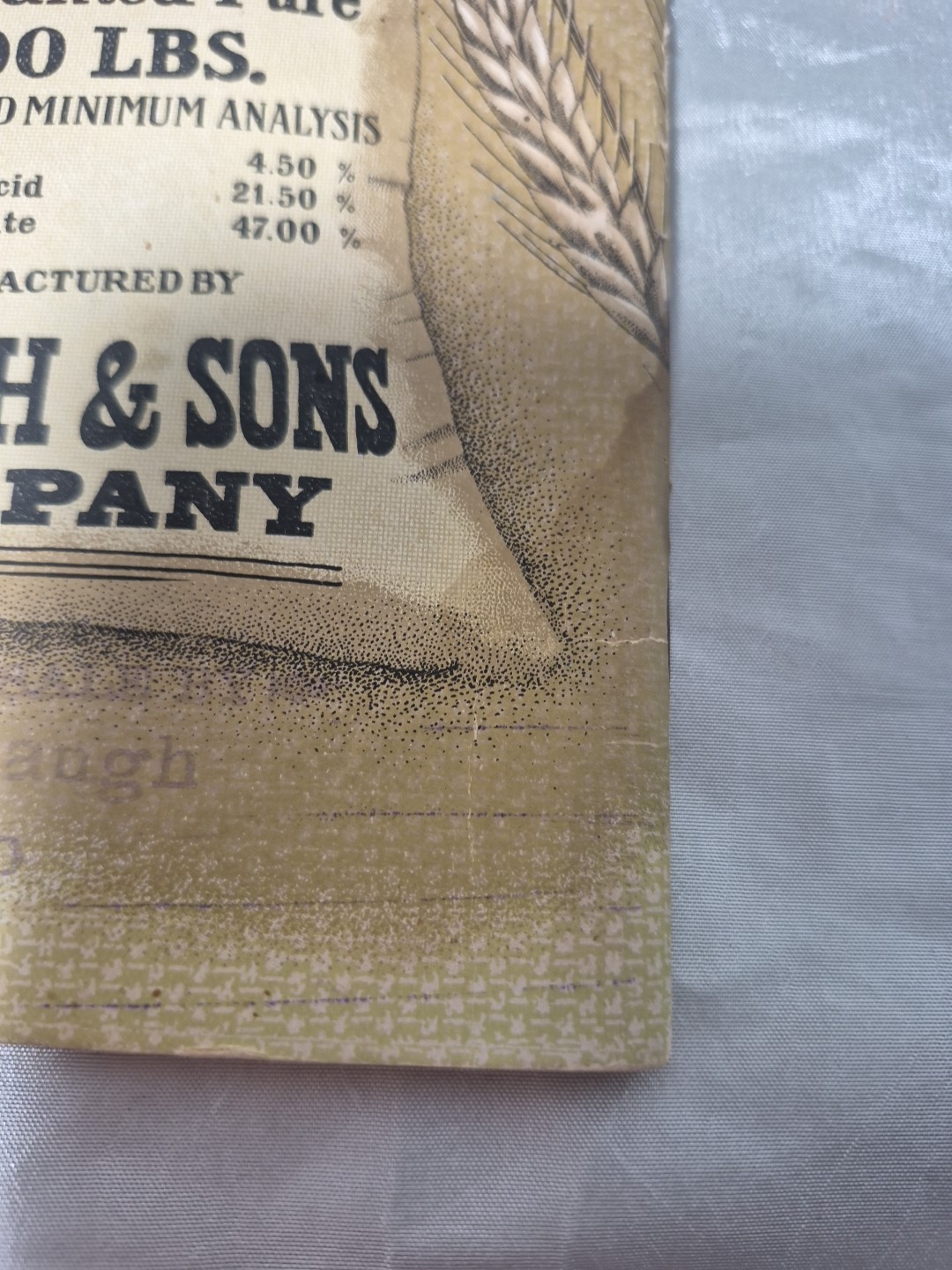 1908 Farmers Almanac Baugh Sons Co Fertilizers Agriculture Water Damage