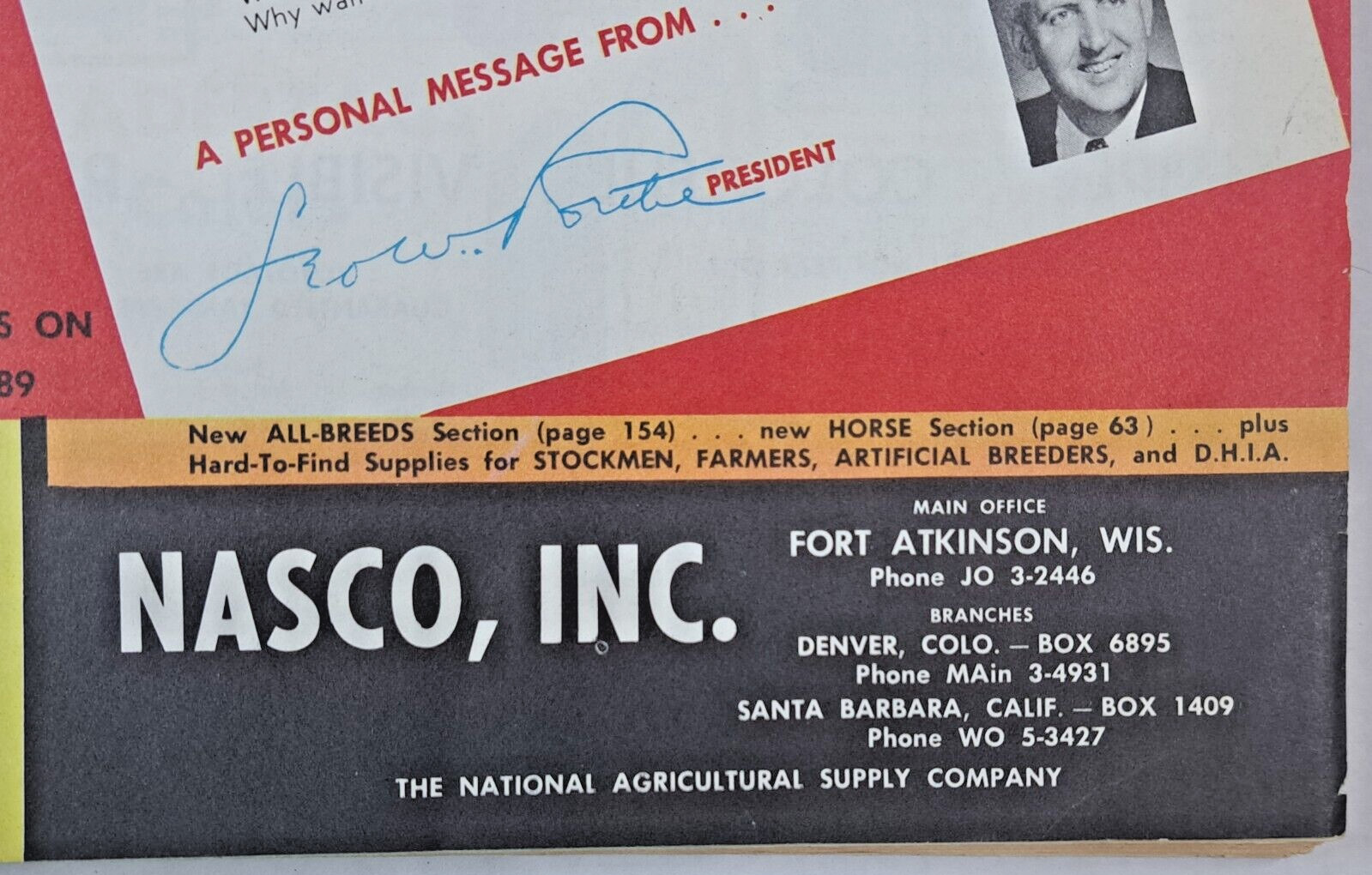 VTG 1962 NASCO Catalog #89 farm, equine, livestock, tools, tractor, implement