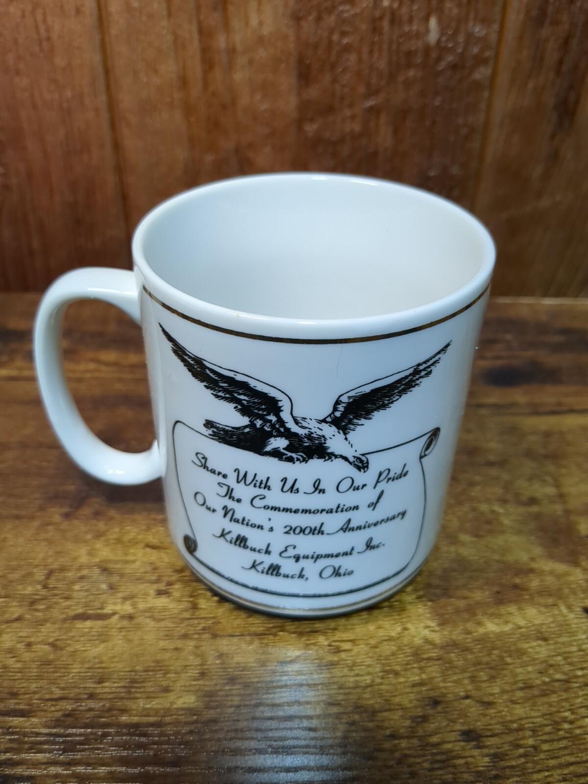 Vintage Coffee Mug Killbuck Equipment Holmes County Ohio America Bicentennial