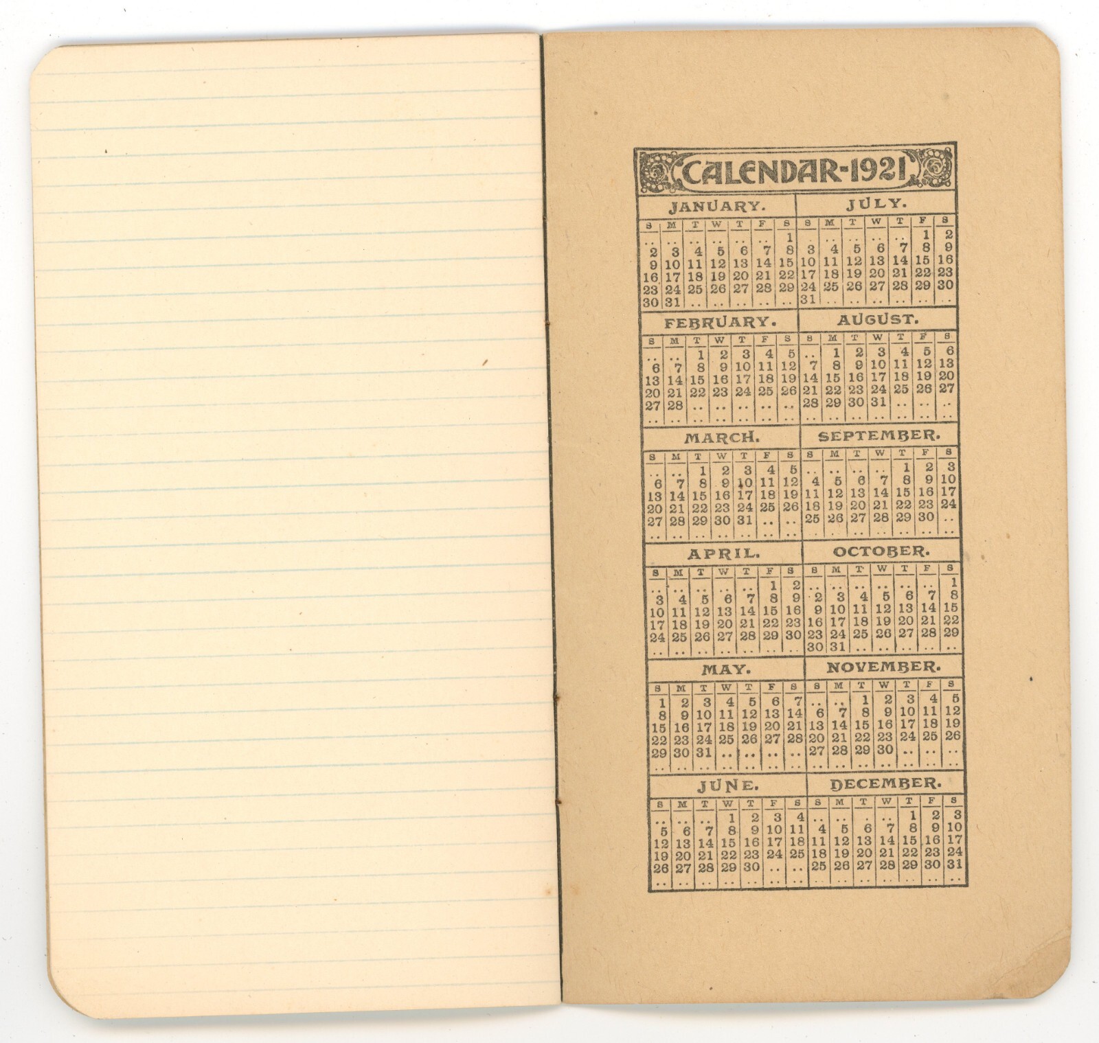 1920 SOUTH VERNON VT QUINNIPIAC FERTILIZERS NATIVE DUNKLEE CALENDAR NOTEPAD F18