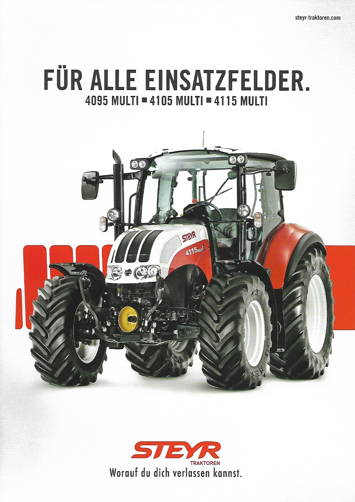 Farm Tractor Brochure – Steyr – 4095 4105 4115 Multi – c2014 GERMAN lang (F7547)