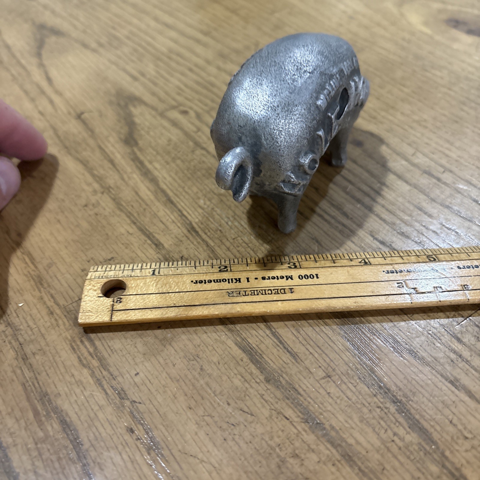 Rare Vintage 1900s Moline Tool Co. Hole Hog Promo Cast Aluminum Paperweight Adv.