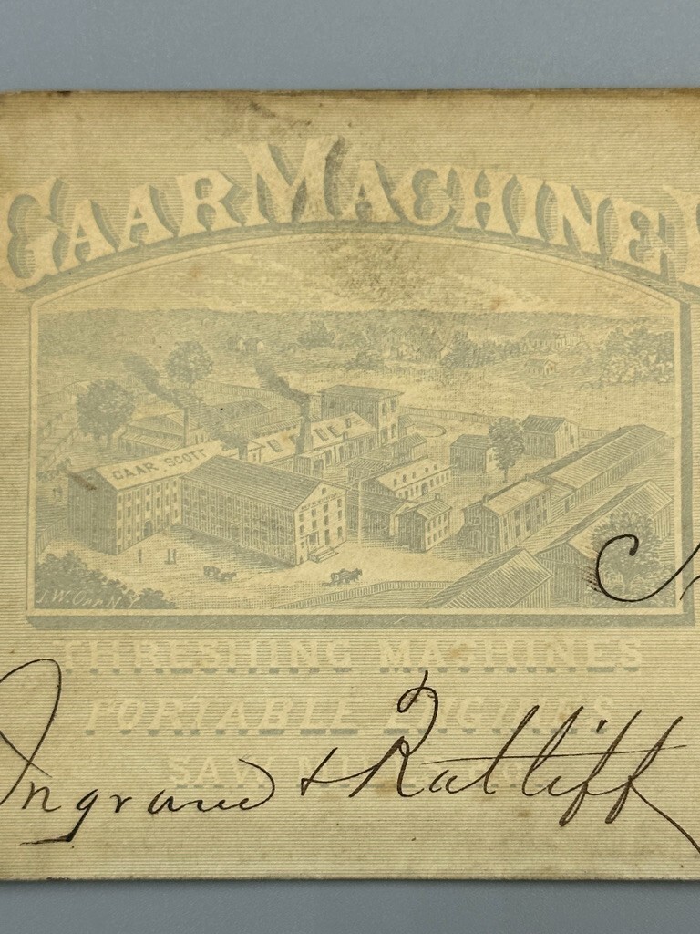 1880 GAAR SCOTT Co THRESHING Advertising FARM Postal Cover Antique RICHMOND IN