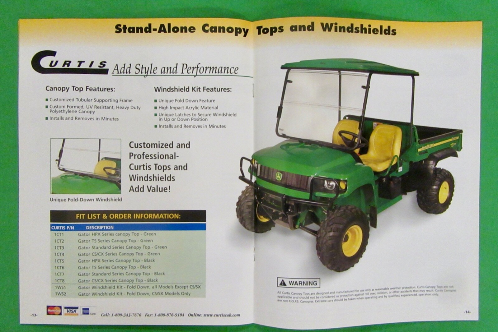 Curtis Factory Products Catalog / Focus on John Deere ( Worcester, Maine)