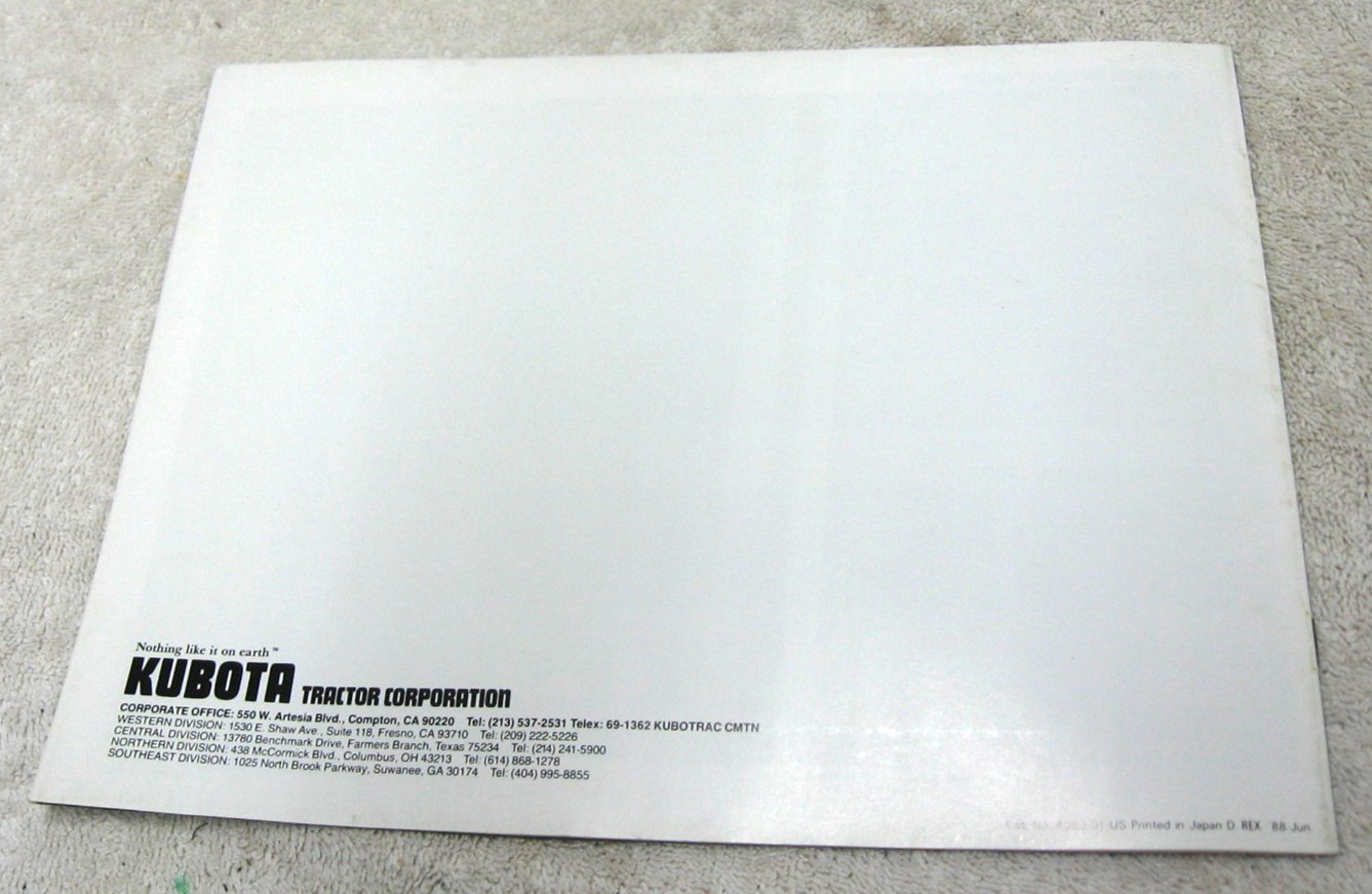 VINTAGE 1988 KUBOTA DIESEL TRACTOR B SERIES BROCHURE B2150E 2150D HSE HSD