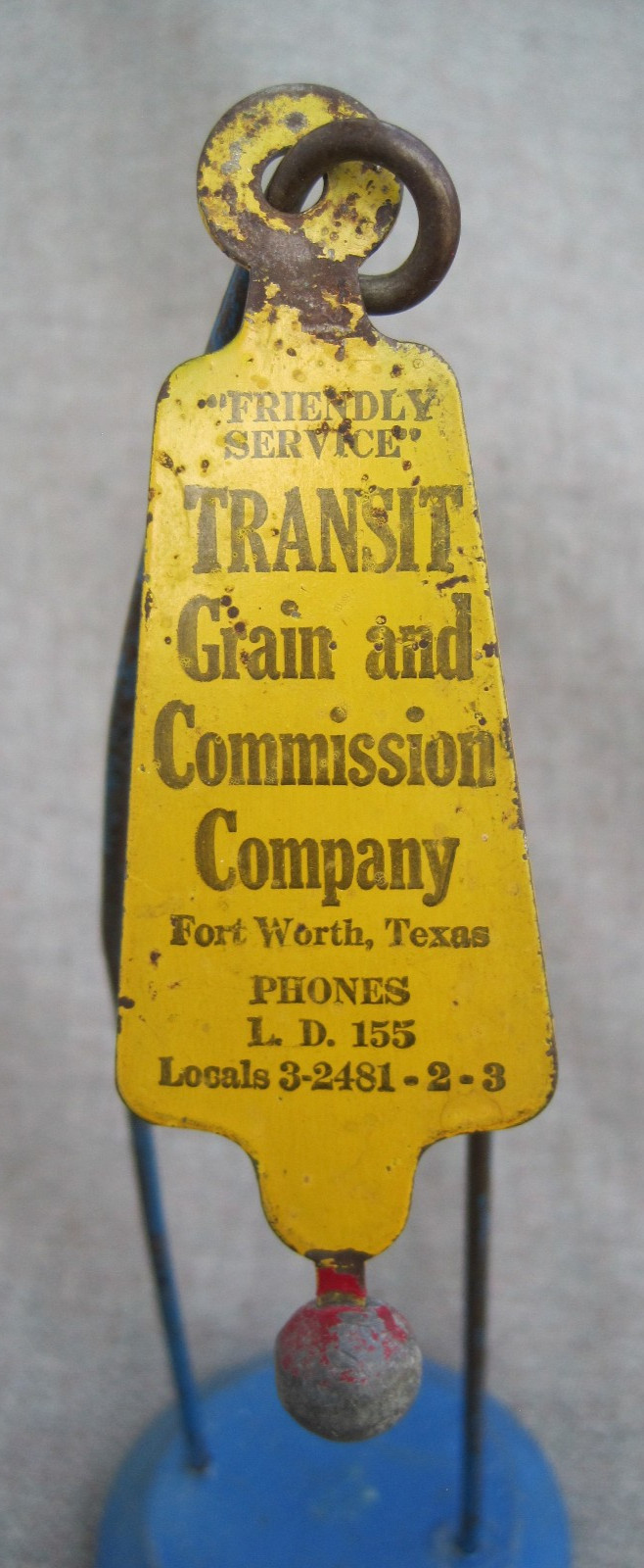 VTG 1920s-30s TRANSIT GRAIN and COMMISSION CO. FORT WORTH, TEXAS RECEIPT HOLDER