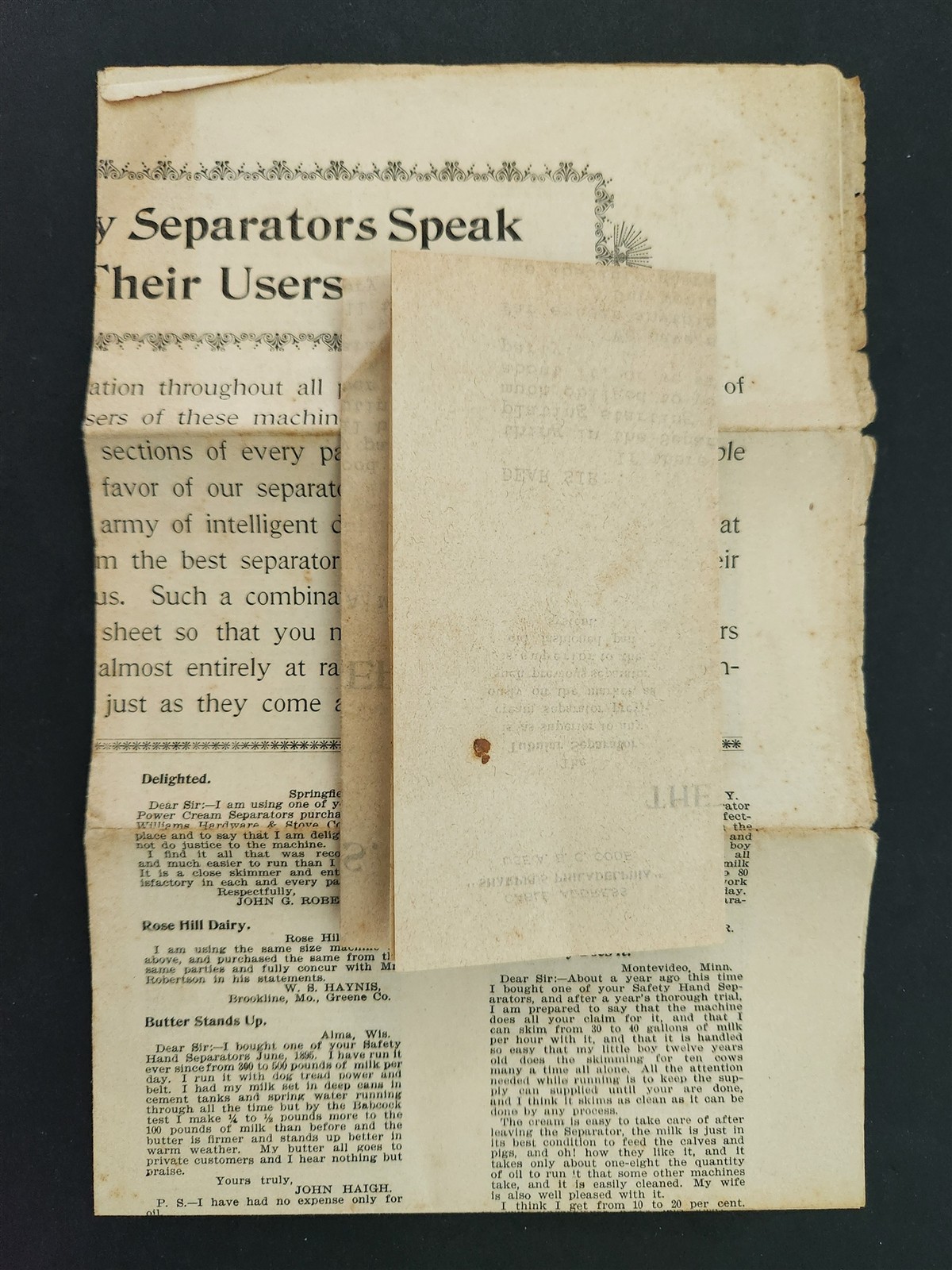 1897 antique SHARPLES west chester pa 2pc lot AD cream dairy separator