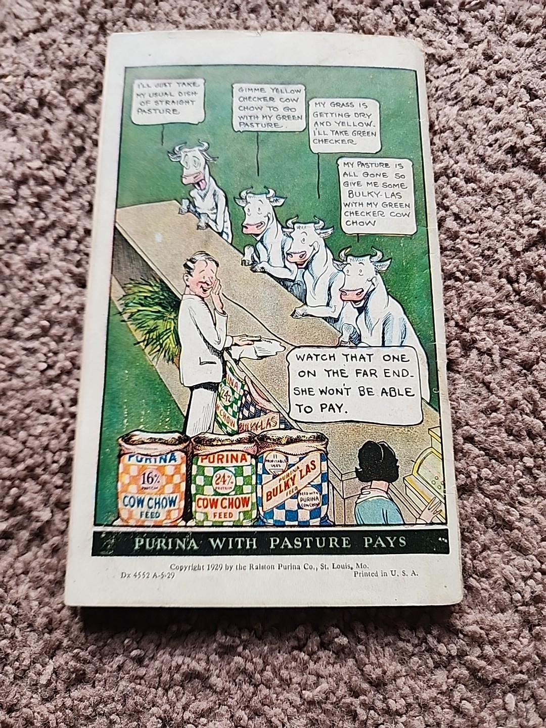 Vintage 1929 Dairy Prosperity Book By Purina And 1948 MILK Bacteria Flyer