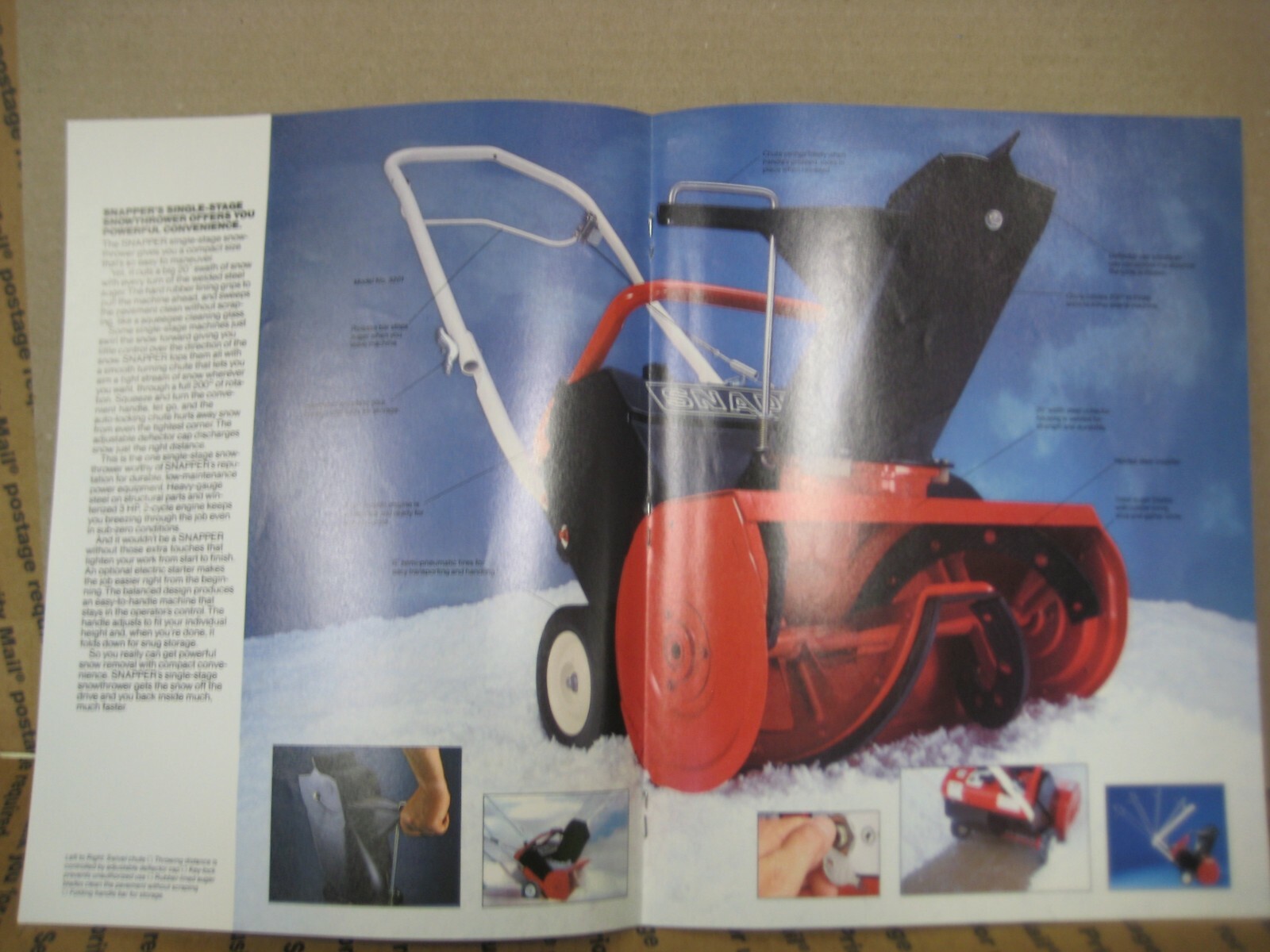Original Snapper Snowthrowers Snow Blower Brochure Catalog 3201, 5241, 8241, +