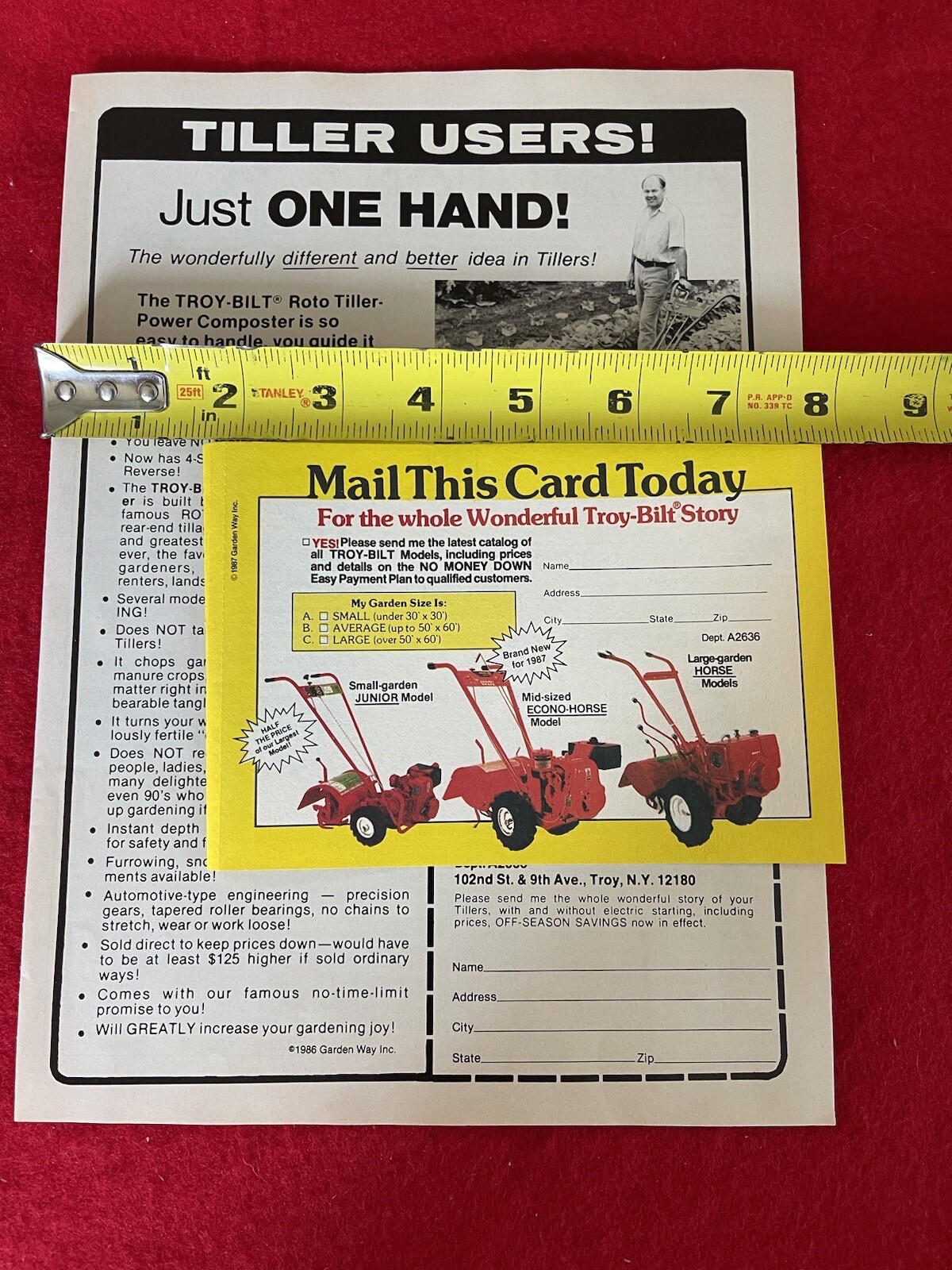 Vintage 1987 Troy Bilt Roto Tiller Print Ad