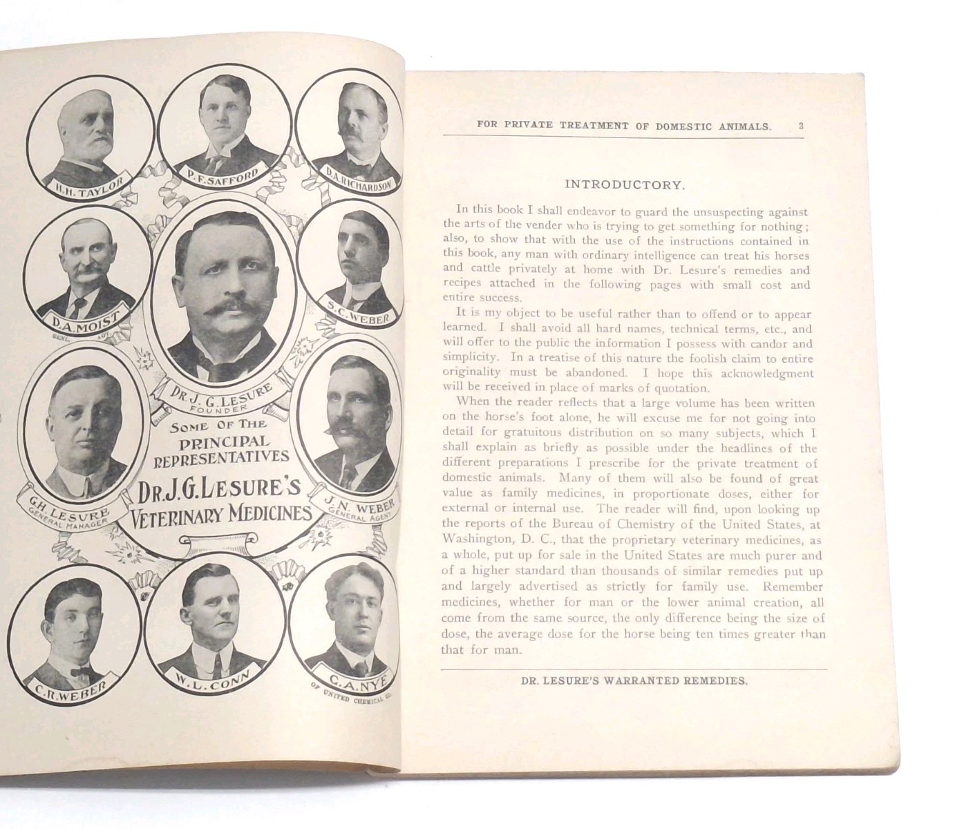 Dr Lesure&rsquo;s Famous Veterinary Remedies Farm Brochure Catalog Keene NH 1908 Rare
