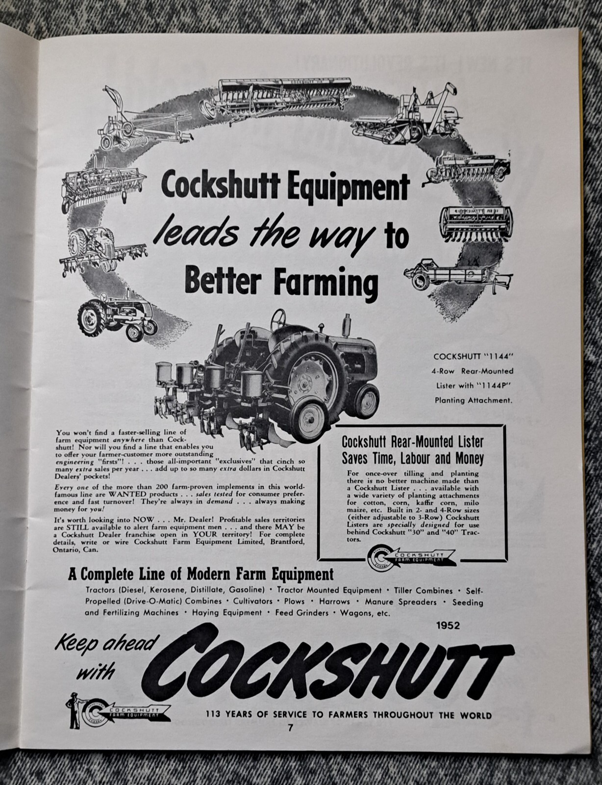 Vintage 1988 Cockshutt Advertising History Of The 1950s Reprint (1988)