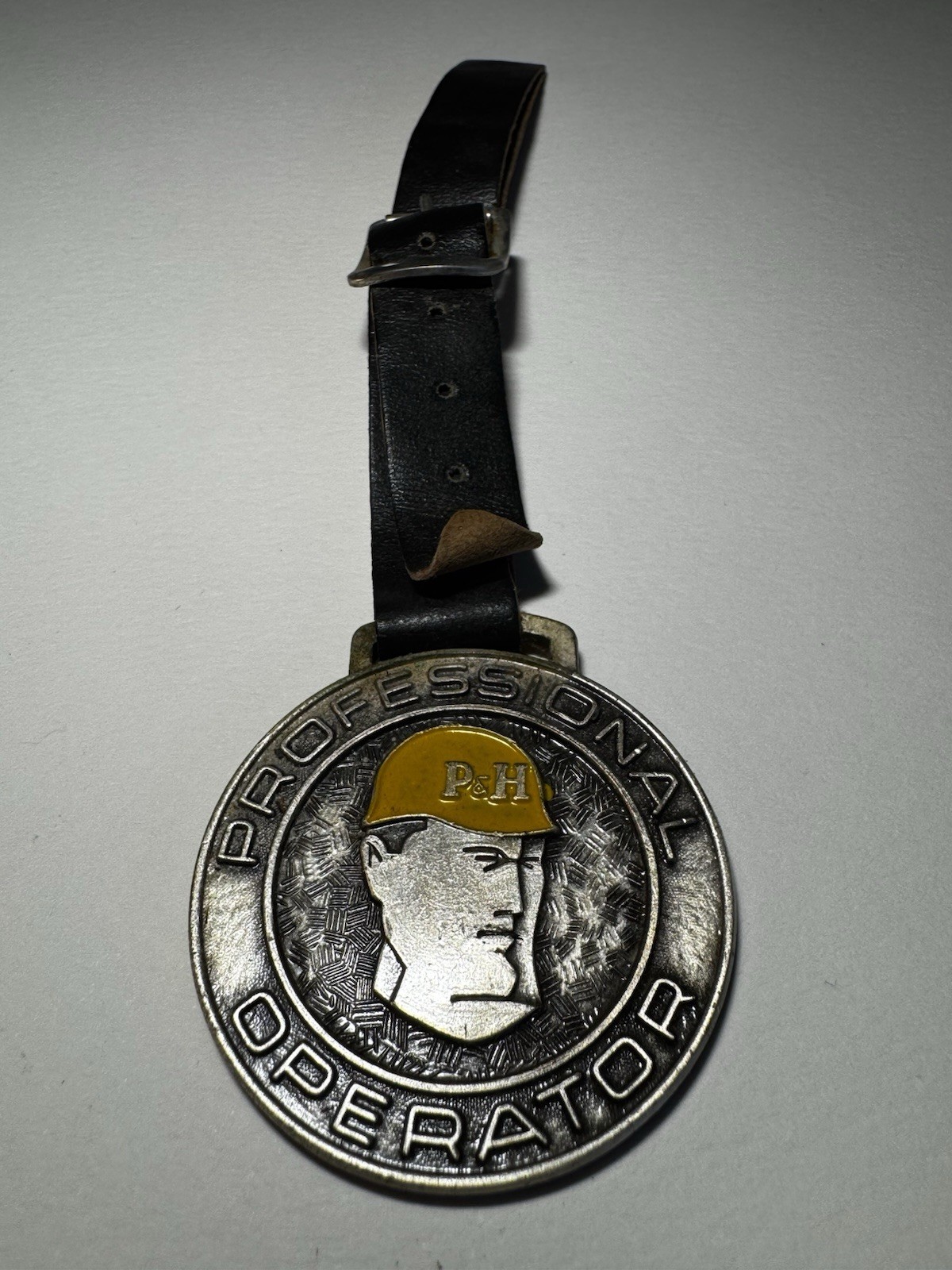 Vintage P&H Professional Operator – Harnischfeger Watch Fob With Leather Strap