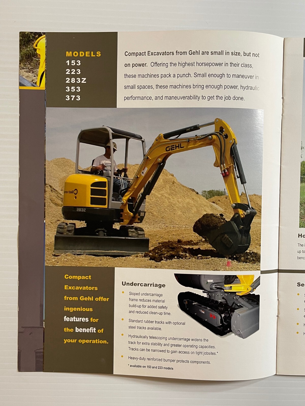 GEHL Compact Excavators Full Line Sales Brochure (Original Brochure) *2008*