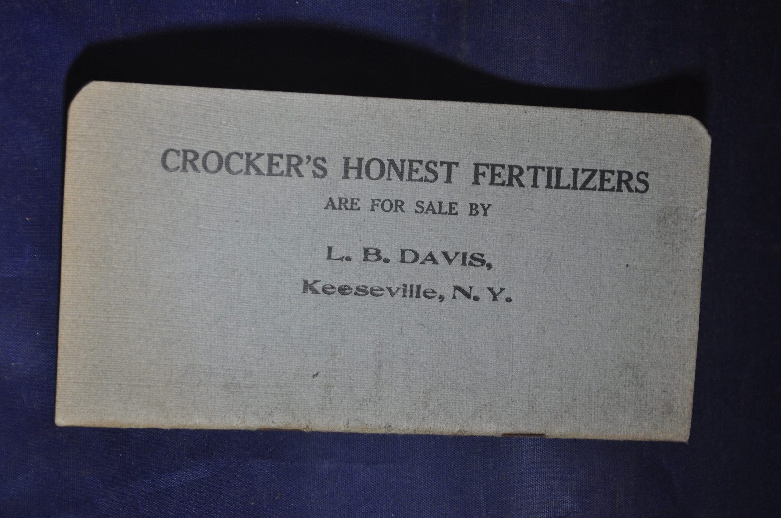 1907 Crockers Brands Honest Fertilizers Notebook, Keeseville NY