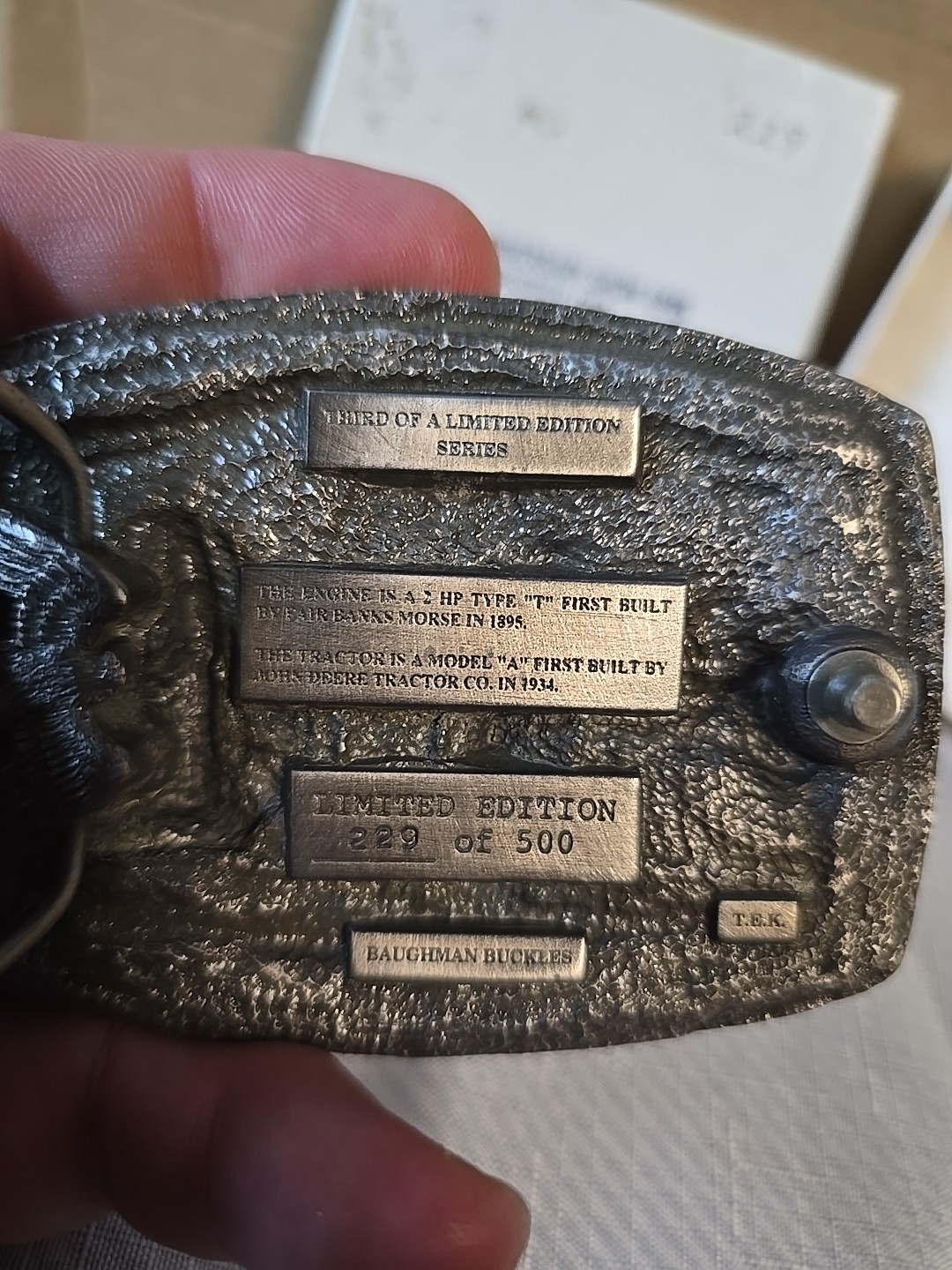 30th Anniversary 1995 Tri-state Gas & Tractor Buckle 229 Of 500