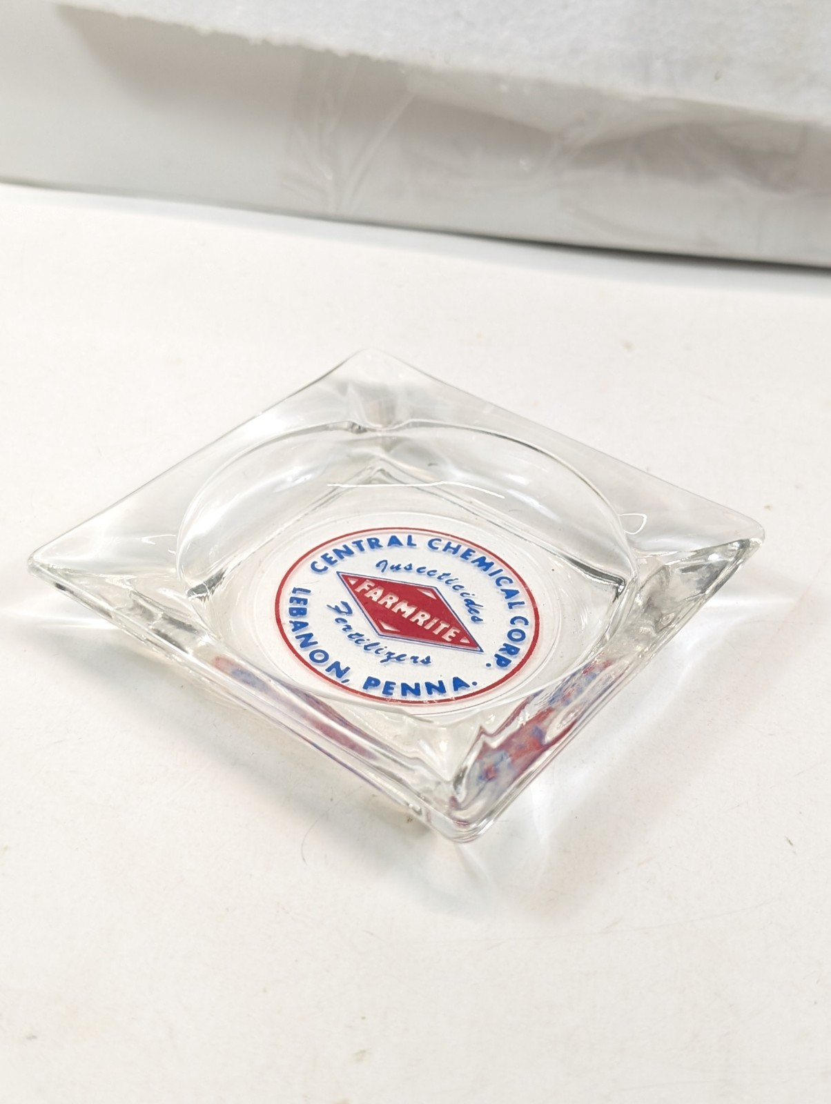 Central Chemical Co Farmrite Fertilizers Lebanon Penna Pa Glass Ashtray