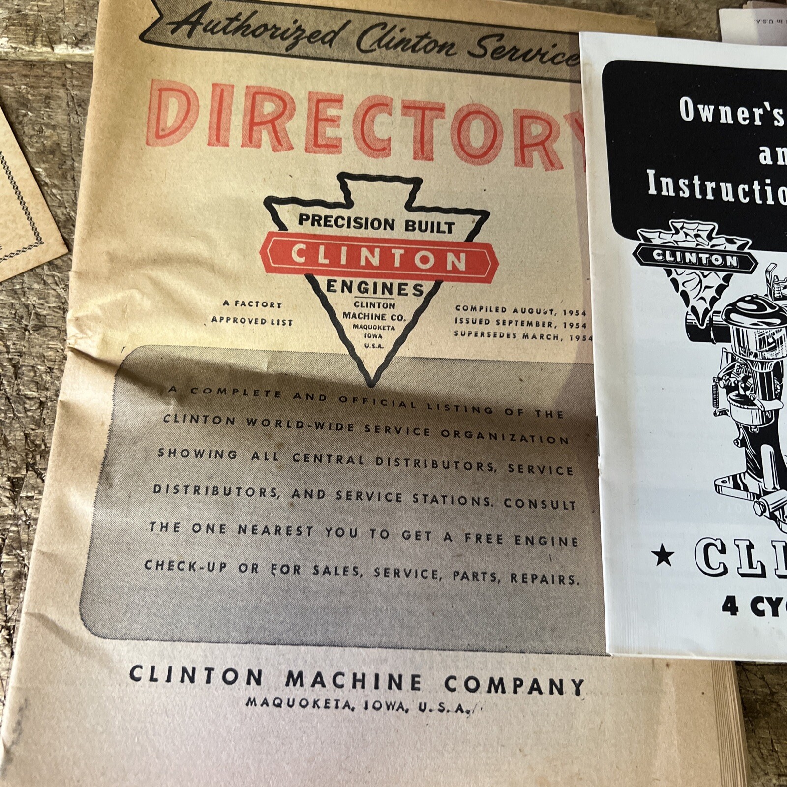 Clinton Light Weight 4 Cycle Engines literature 2 bundles