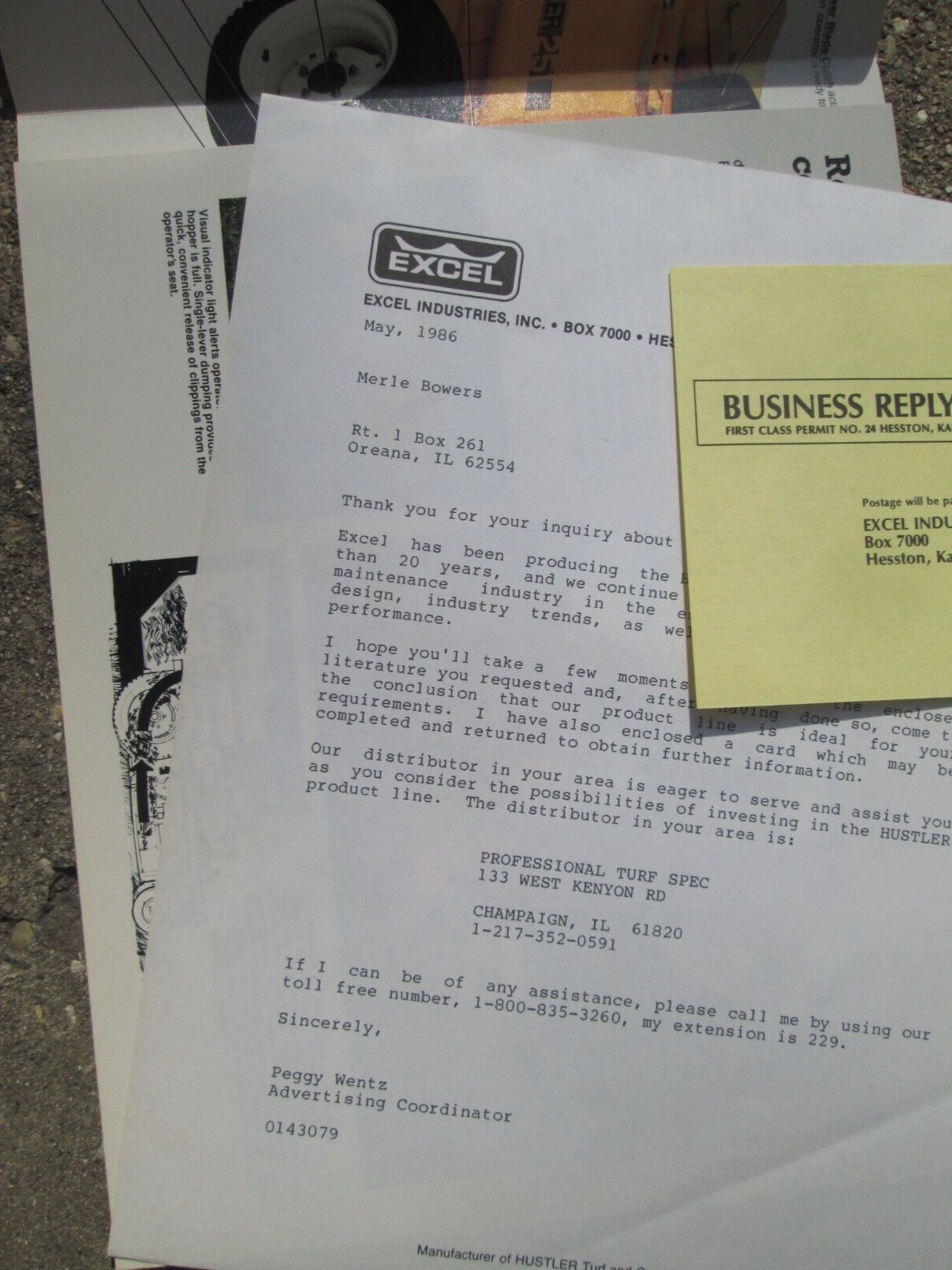 1985 EXCEL HUSTLER 251 Lawn Mower Landscaping Brochure