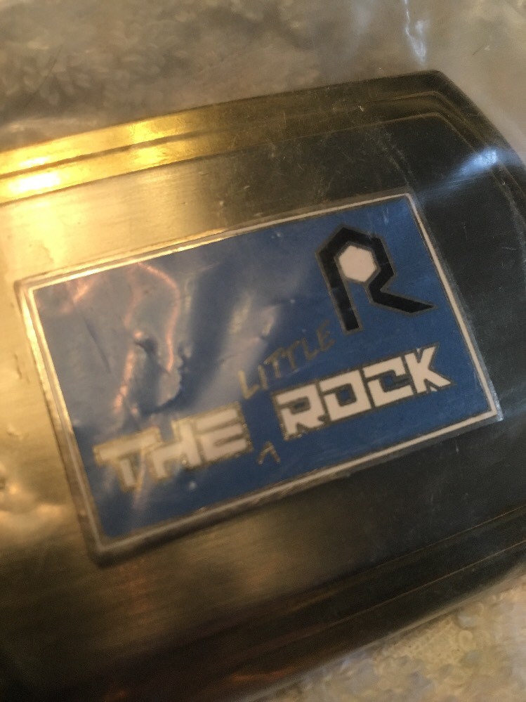 NEW The « Little » Rock Railroad Enamel COLLECTOR BELT BUCKLE~Blue/White Silver