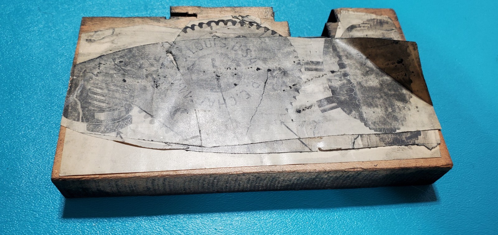Vintage P.E. CHAPMAN Electric Gears Cogs St Louis Copper PRINTING PLATE Block