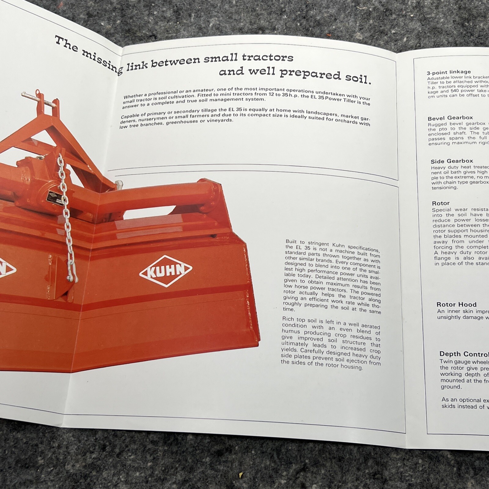 Original Kuhn EL35-80 EL35-92 EL35-105 EL35-117 EL35-130 Tiller Sales Brochure