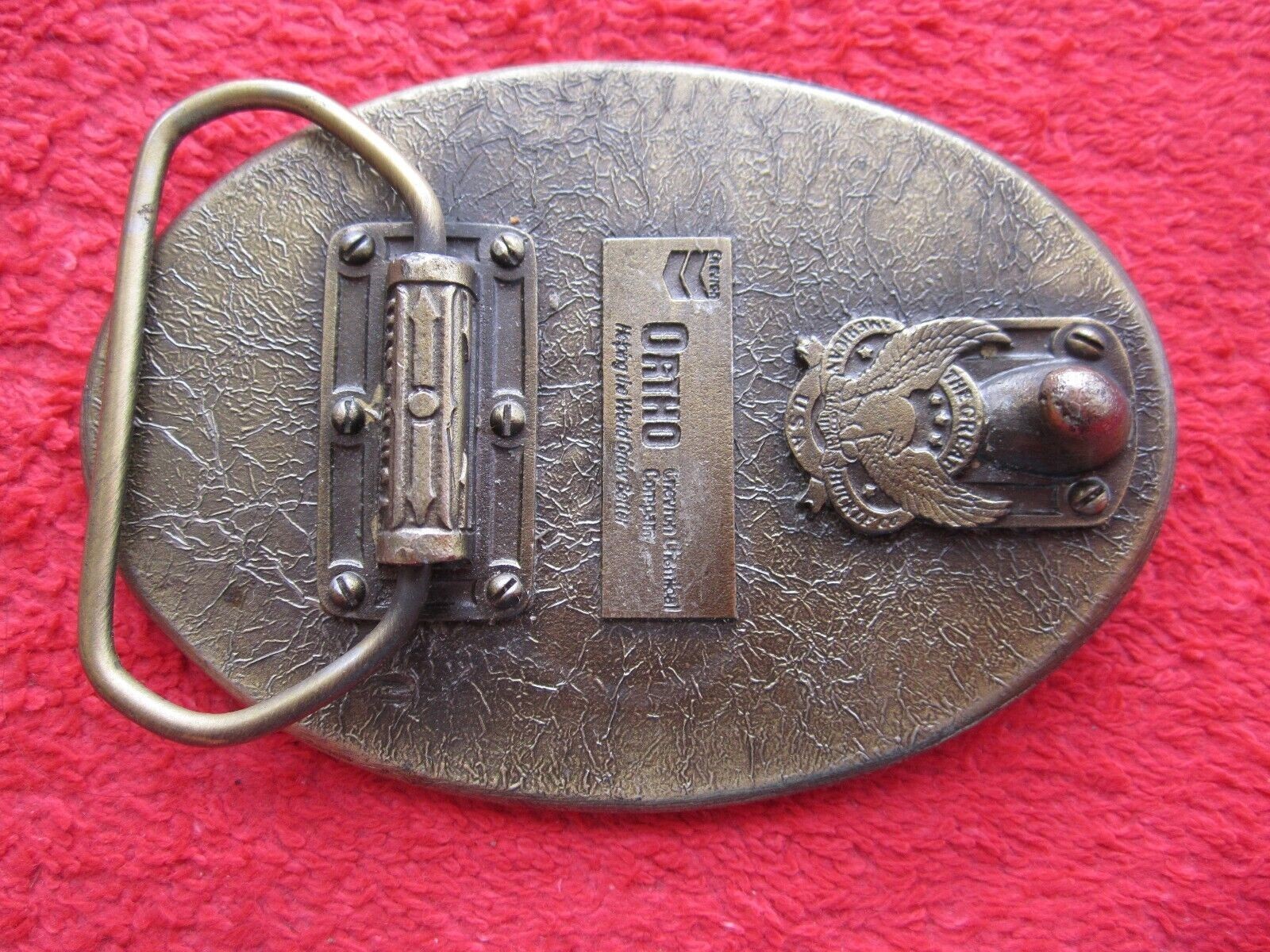 VINTAGE CHEVRON CHEMICAL Co. ORTHO, BOLERO RICE BELT BUCKLE