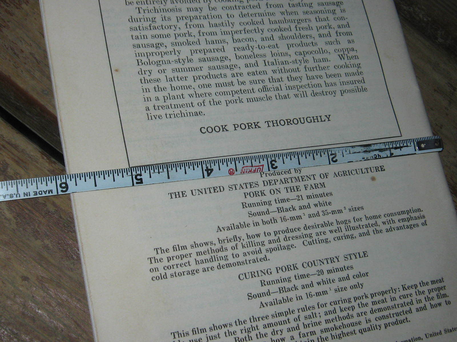 1949 US Agriculture Farmer&rsquo;s Bulletin Pork On The Farm Killing Curing & Canning