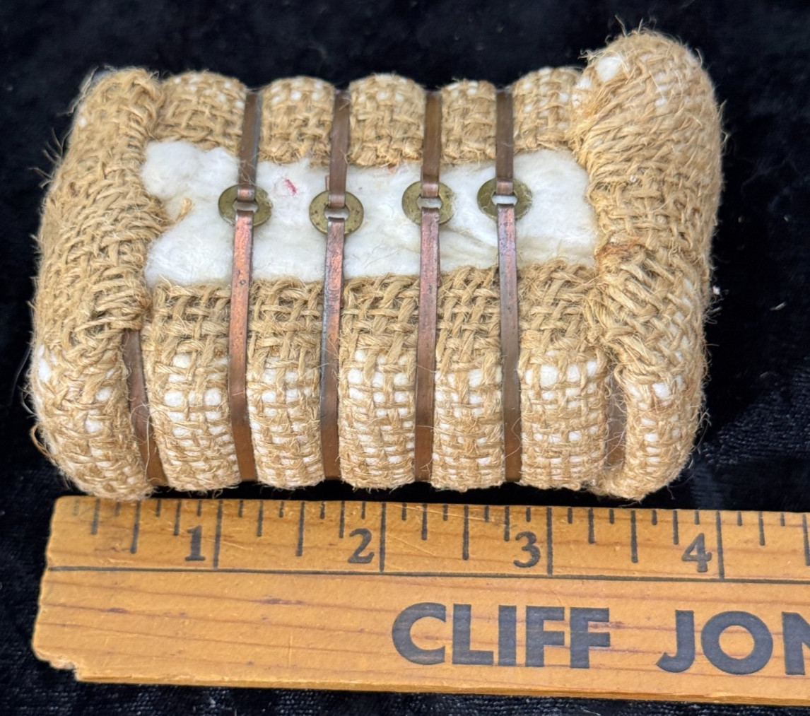 Vintage Miniature Cotton Bale Souvenir 4 Inch decor