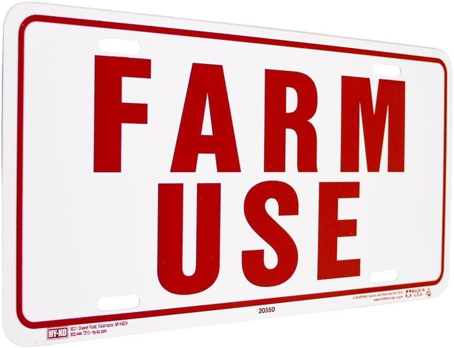 Weather-Resistant Farm Use ID Tag – 6×12 Aluminum Sign in Red/White