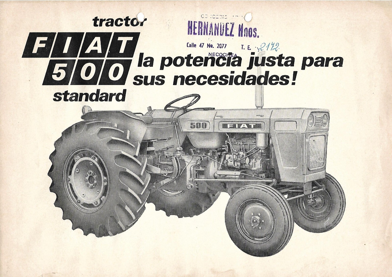 Farm Tractor Brochure – Fiat – 500 Standard – c1970&rsquo;s – SPANISH language (F8851)