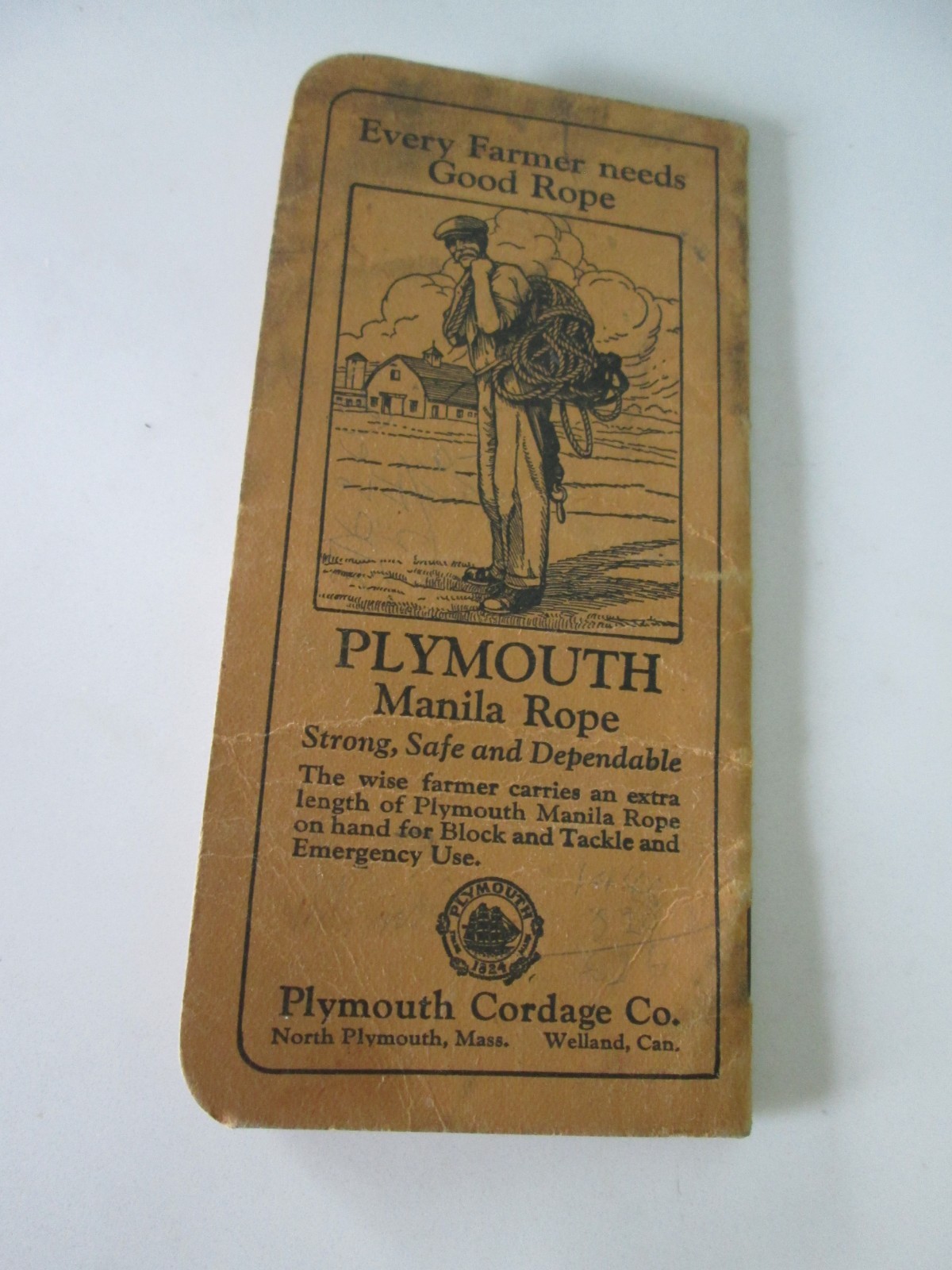 1926 Plymouth Binder Twine Memo Book Plymouth Cordage Co, N Plymouth, Mass
