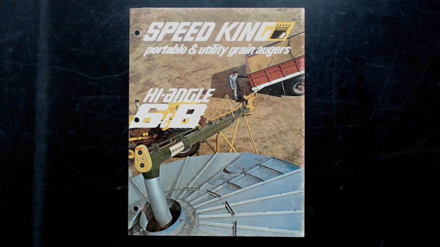 Speed King Hi-Angle 6 & 8 Portable Grain Augers Brochure Vintage