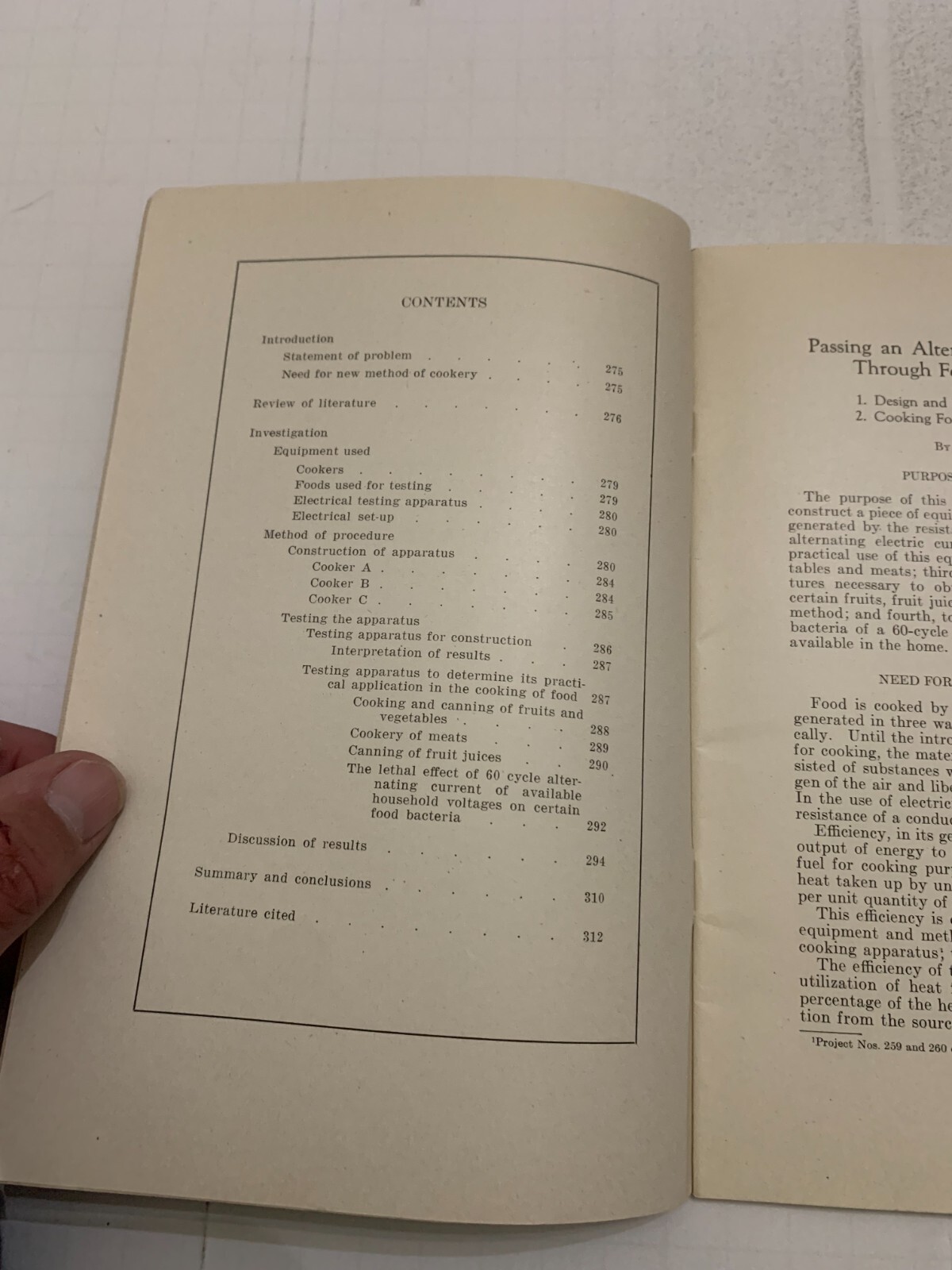 1935 Passing Alternating Electric Current Through Food ISU Agricultural Booklet
