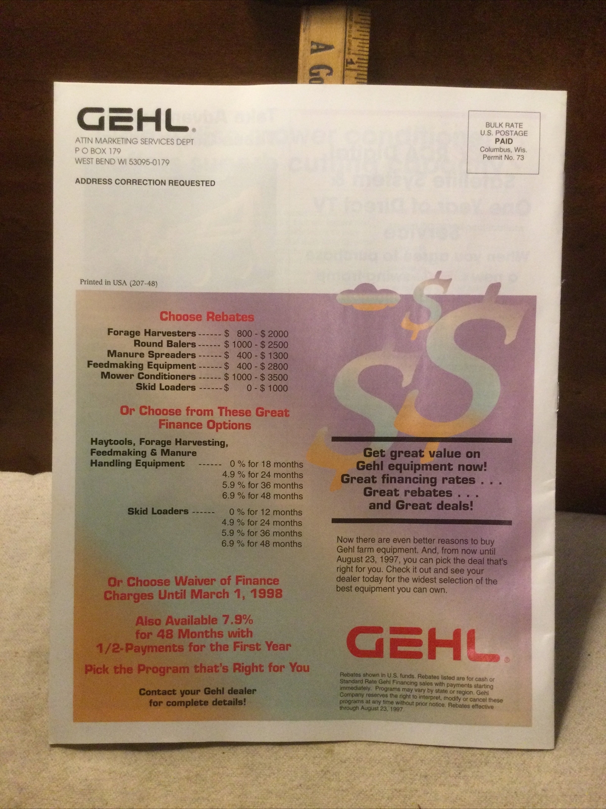 Original OEM Gehl Good Ideas Vol. 13 No. 3 Magazine Brochure Book Pamphlet