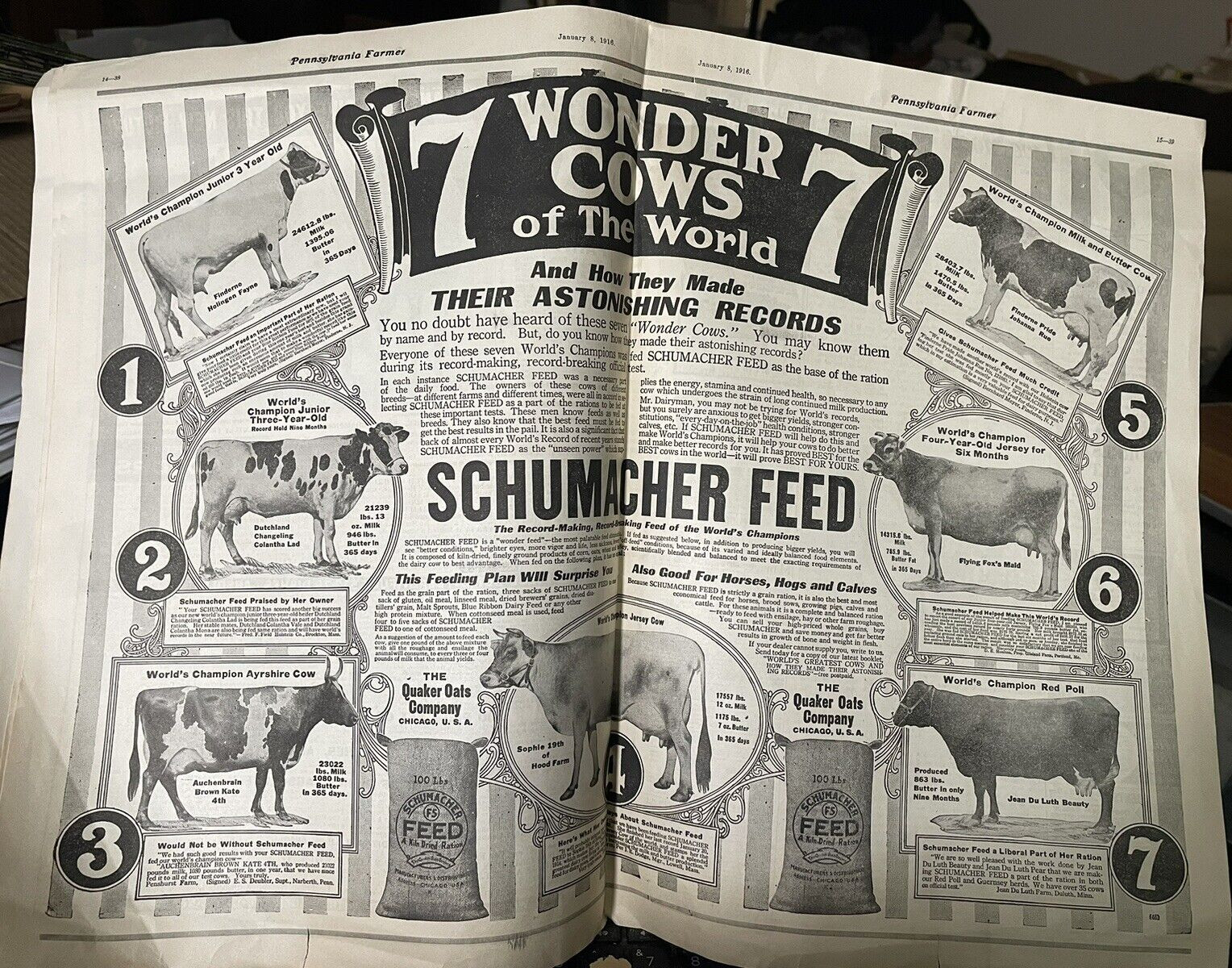 1916 Pennsylvania Farmer Newspaper Vol 39 No 2 Antique advertising Mogul Tractor