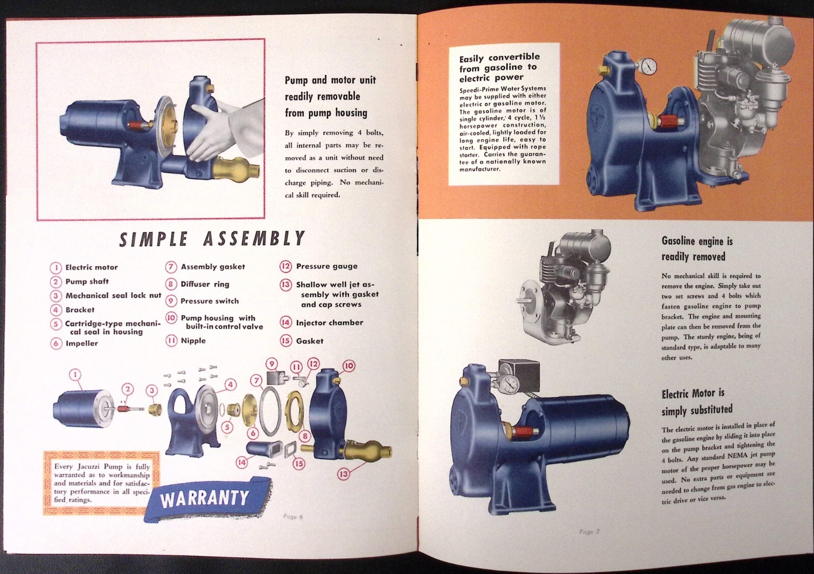 1954 Jacuzzi Speedi Pride Water Systems Brochure Jacuzzi Bros Binghamton NY
