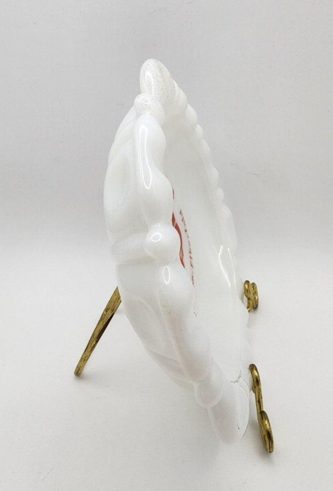 Vintage Anchor Hocking Milk Glass Ashtray Warrick County Farm Bureau Co-Op