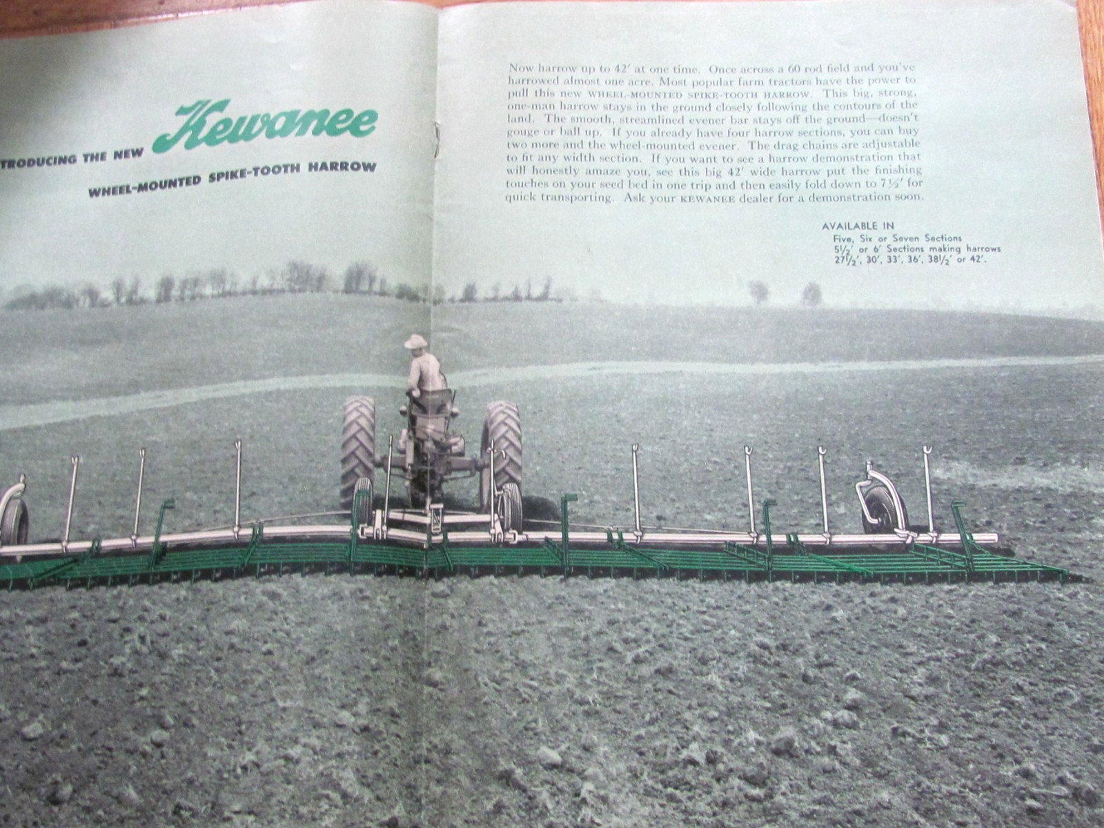 1955 SALES BROCHURE KEWANEE FARM MACHINE DISK HARROW DEALER THEDE ALEDO IL