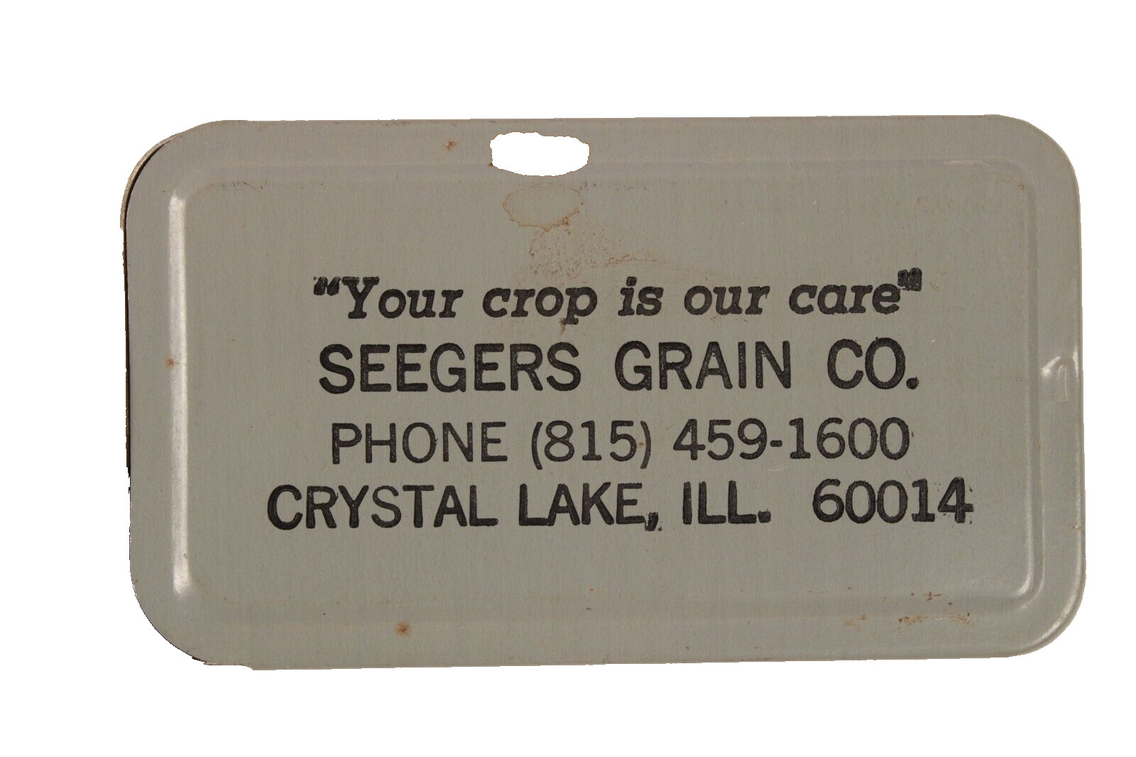 Vintage Magnetic Extra Key Holder w Advertising Seegers Grain Crystal Lake IL