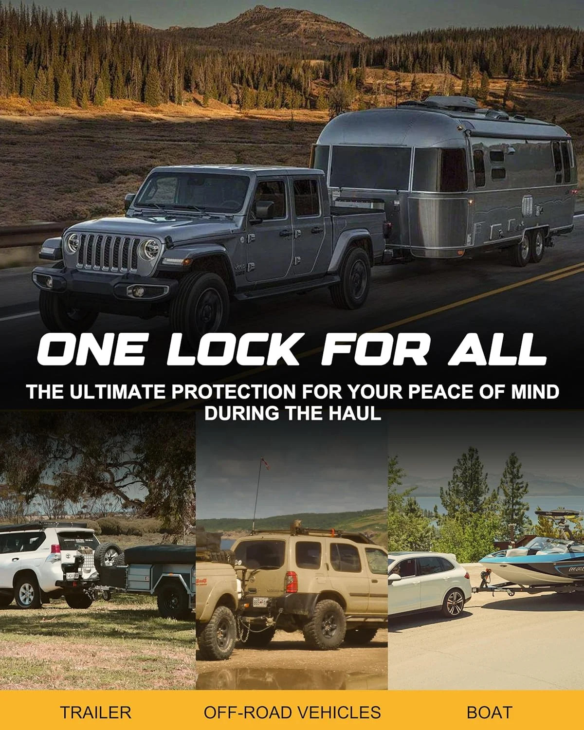 RETRUE Universal Coupler Lock Trailer Locks Ball Hitch Trailer Hitch Lock Adjust