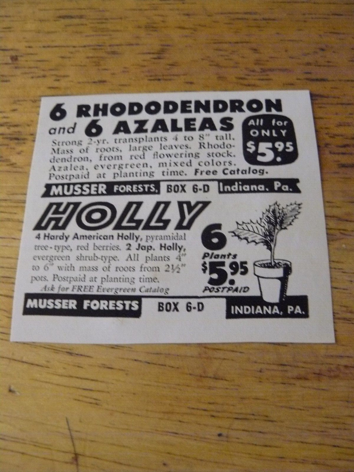 THE FARM QUARTERLY-SPRING 1957-AD – MUSSER FORESTS-NURSERY PLANTS, Indianna, PA