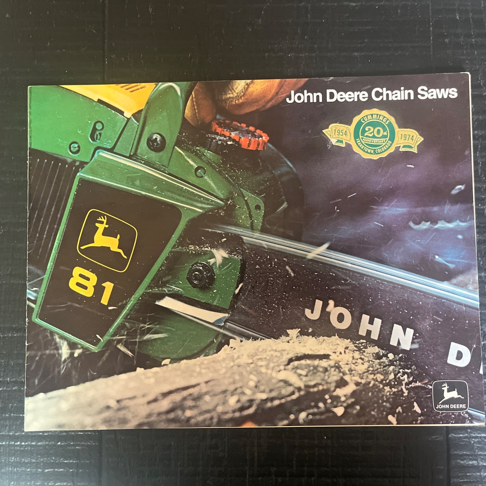 1970s John Deere Chain Saws Brochure – Sticker From Cummings Franktown CO