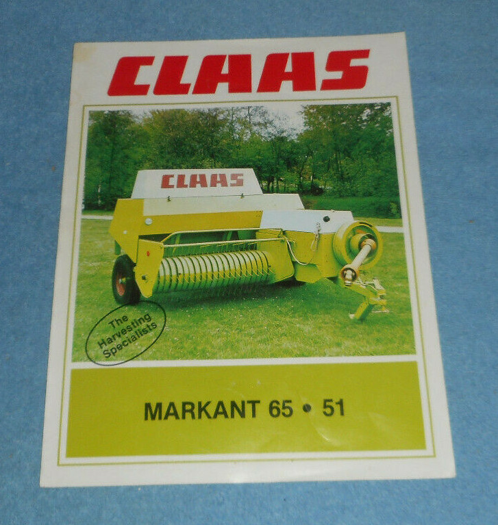 Claas Rectangular Balers Markant Models 65 51 Advertising Sheet Specs