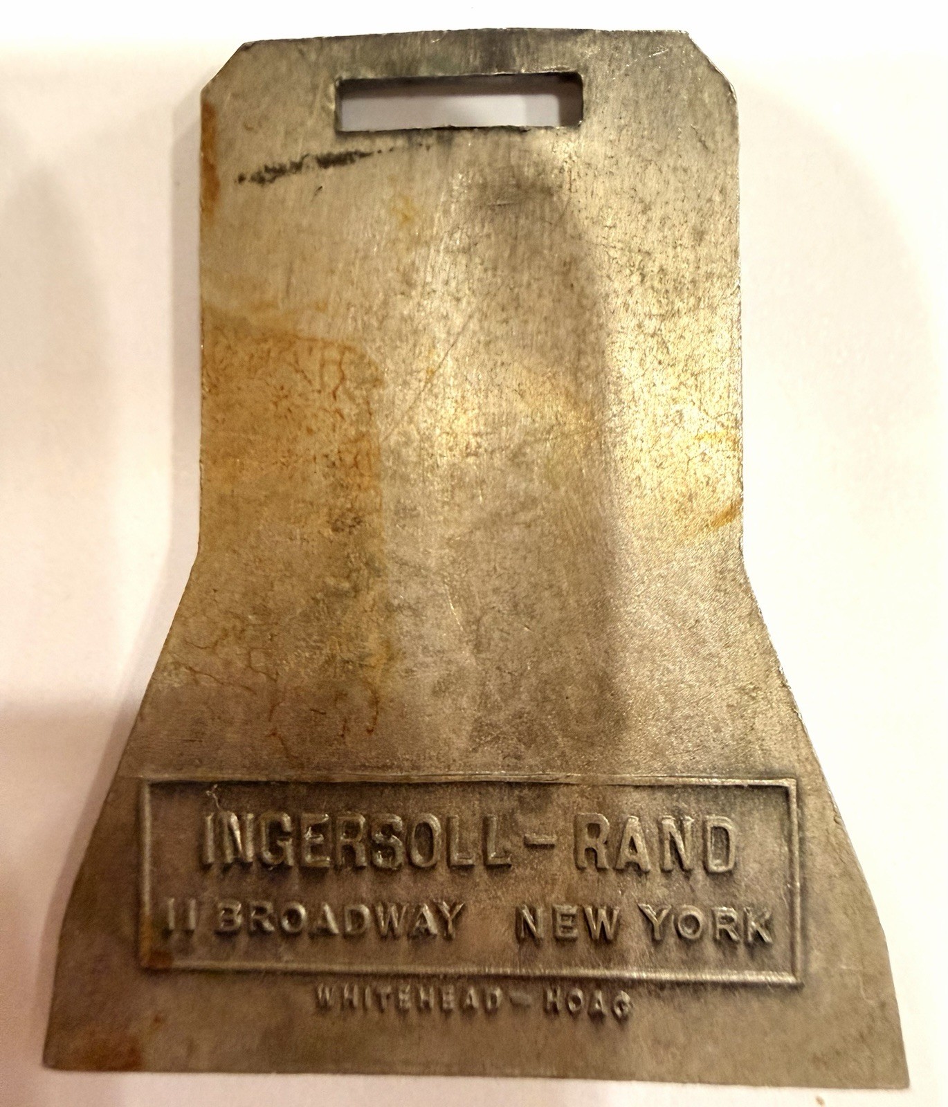 Vintage INGERSOLL RAND Jackhammer Worker Watch Fob Advertising Whitehead Hoag
