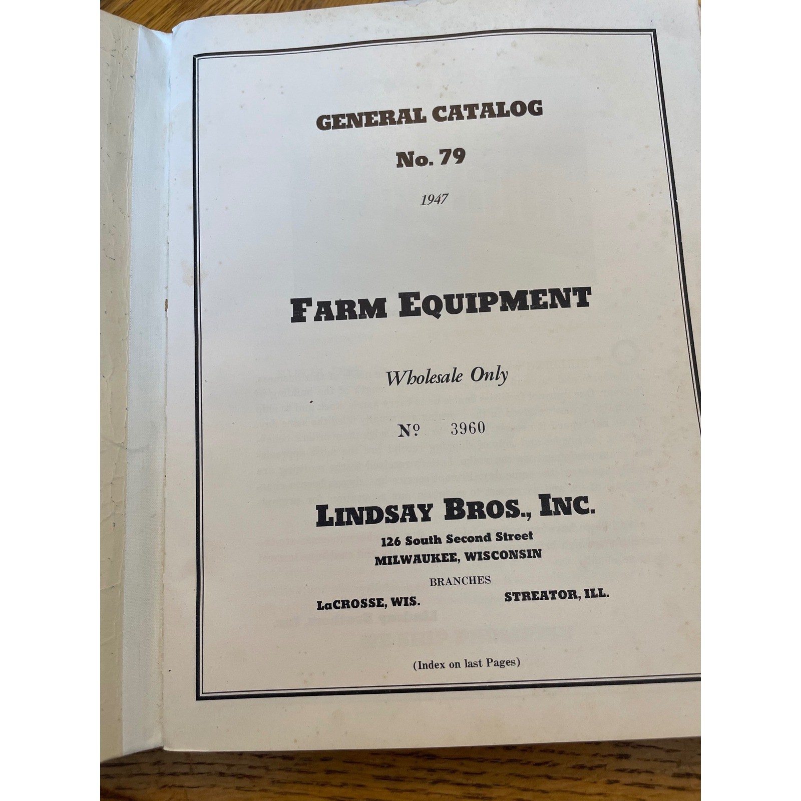 Vintage 1947 Lindsay Bros Inc Farm Equipment General Catalog No 79 Milwaukee WI
