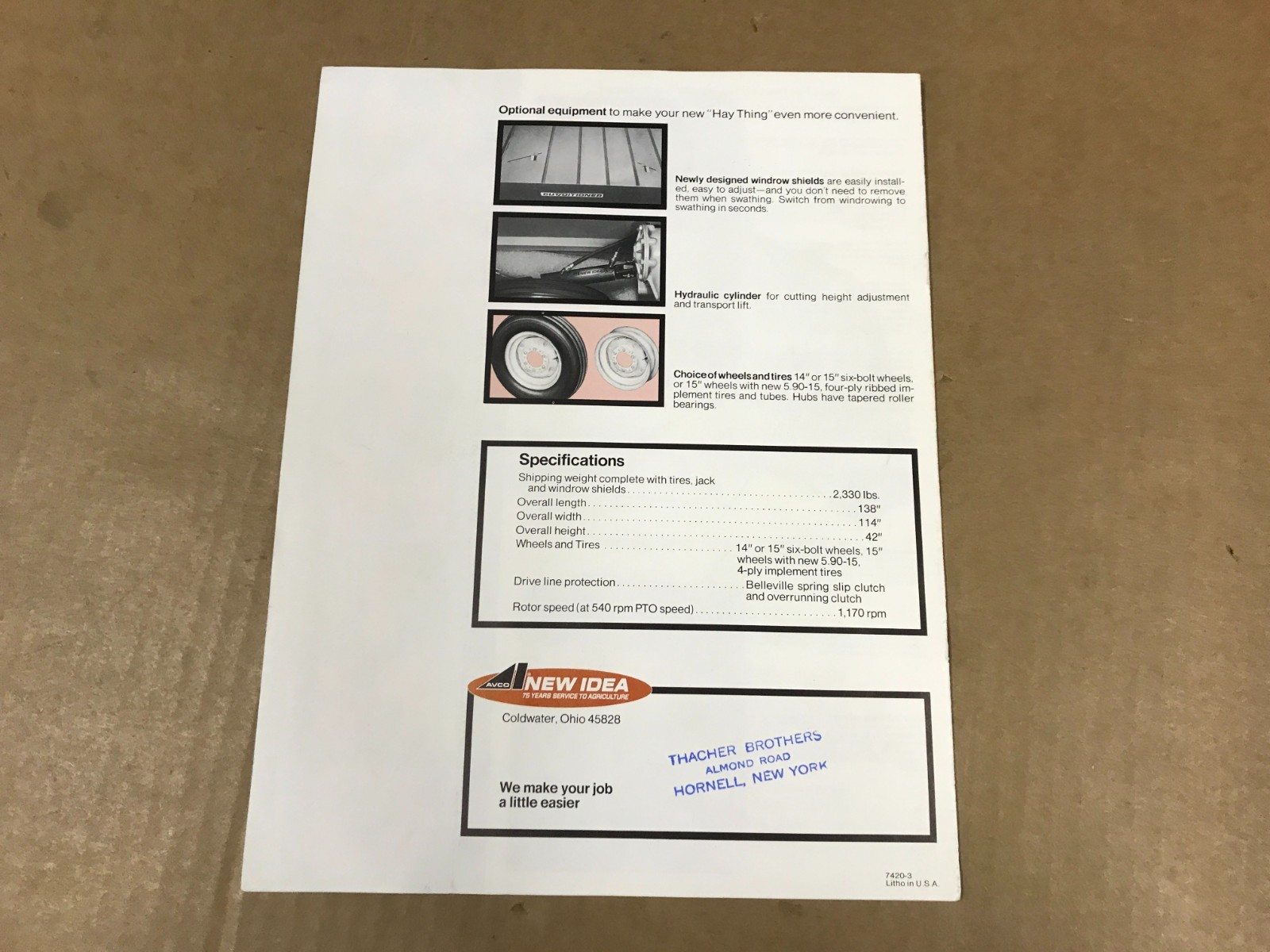 Vintage New Idea Farm Equipment – No. 272 Cut/ditioner Salesman Brochure